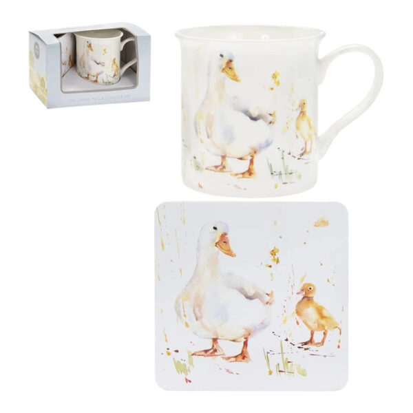 Country Life Ducks Mug & Coaster Gift Set