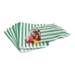 Green & White Candy Stripe Paper Bags 5x7 Inch (Pack of 50)