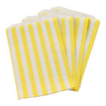 Yellow & White Candy Stripe Paper Bags 7x9 Inch (Pack of 50)